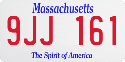 MA license plate 9JJ161