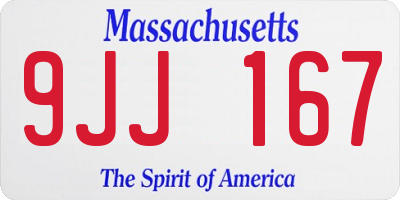MA license plate 9JJ167