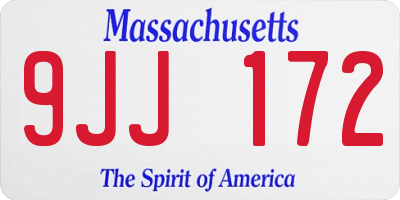 MA license plate 9JJ172