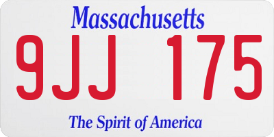 MA license plate 9JJ175