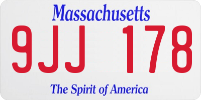 MA license plate 9JJ178