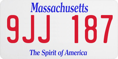 MA license plate 9JJ187
