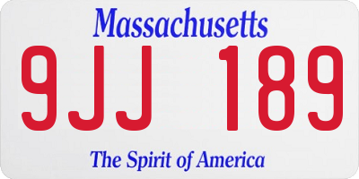 MA license plate 9JJ189