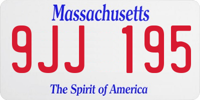 MA license plate 9JJ195