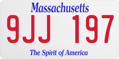 MA license plate 9JJ197