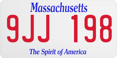 MA license plate 9JJ198