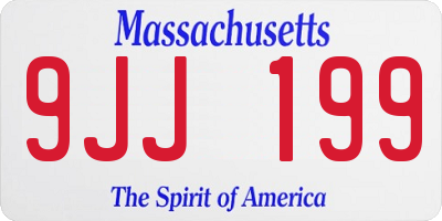 MA license plate 9JJ199