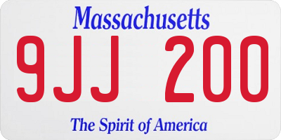 MA license plate 9JJ200