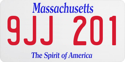 MA license plate 9JJ201
