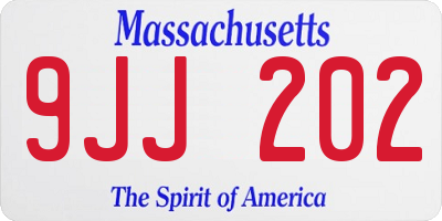 MA license plate 9JJ202