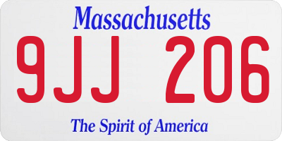 MA license plate 9JJ206