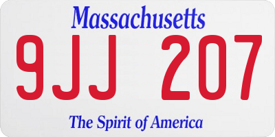 MA license plate 9JJ207