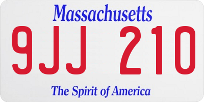 MA license plate 9JJ210