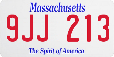 MA license plate 9JJ213