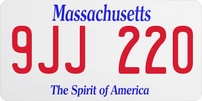MA license plate 9JJ220