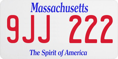 MA license plate 9JJ222
