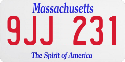 MA license plate 9JJ231