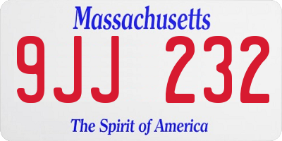 MA license plate 9JJ232