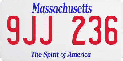 MA license plate 9JJ236