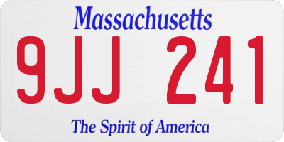 MA license plate 9JJ241