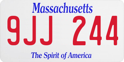 MA license plate 9JJ244