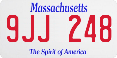 MA license plate 9JJ248