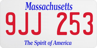 MA license plate 9JJ253