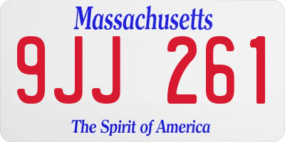 MA license plate 9JJ261
