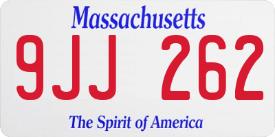 MA license plate 9JJ262