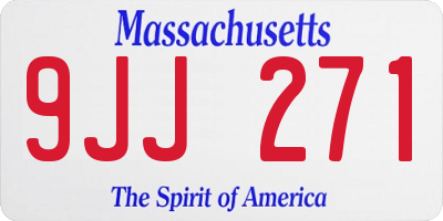 MA license plate 9JJ271
