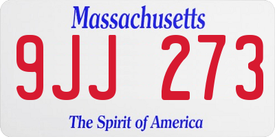 MA license plate 9JJ273