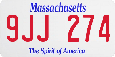 MA license plate 9JJ274