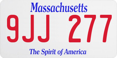 MA license plate 9JJ277