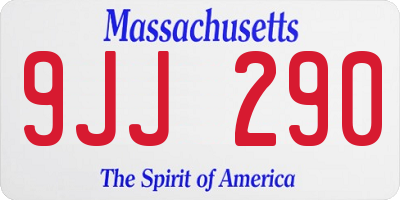MA license plate 9JJ290