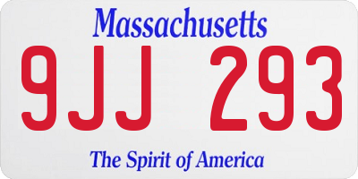 MA license plate 9JJ293