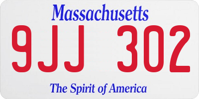 MA license plate 9JJ302
