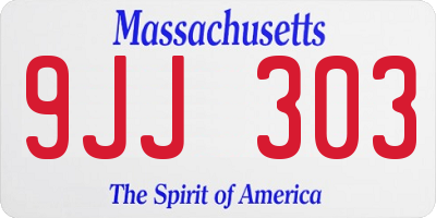MA license plate 9JJ303