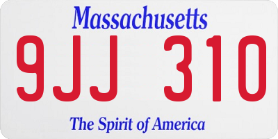 MA license plate 9JJ310