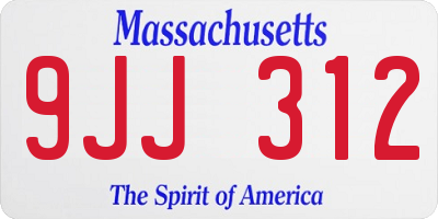 MA license plate 9JJ312