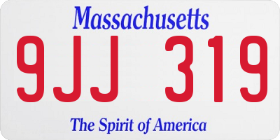 MA license plate 9JJ319