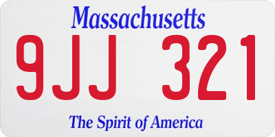 MA license plate 9JJ321