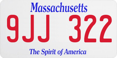 MA license plate 9JJ322