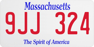 MA license plate 9JJ324