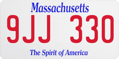 MA license plate 9JJ330