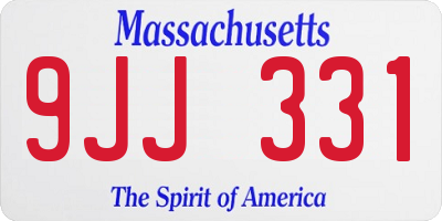 MA license plate 9JJ331
