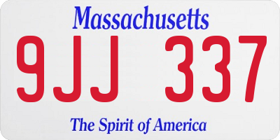 MA license plate 9JJ337