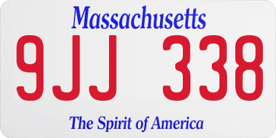 MA license plate 9JJ338