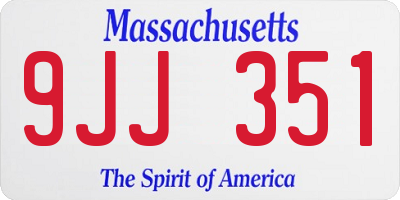 MA license plate 9JJ351