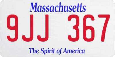 MA license plate 9JJ367