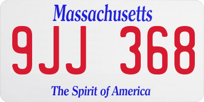 MA license plate 9JJ368